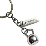 Kettlebell and Inspire Keychain (Silver)