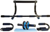 Doorway Pull up Bar Push up Bars and Ab Wheel Home Exercise Equipment for Men Women and Young Adults Build Power Strength and Sex Appeal with FBD 101’s Upper Body Blaster “Let Us Get You Fit”