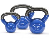 Set Vinyl Coated Kettlebell 5 + 10 + 15 lbs – ²KC1XZ