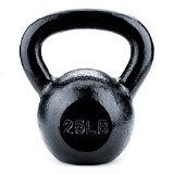 Crown Sporting Goods Black Cast Iron Kettlebell Weights (25lbs)